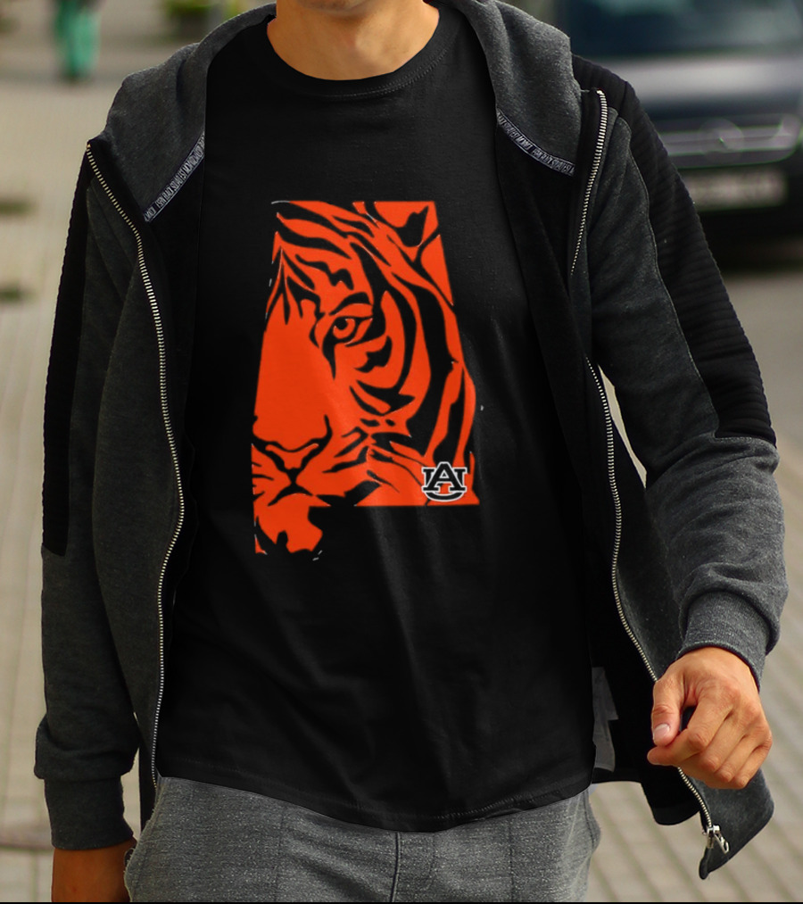 Auburn Tigers A Logo With Striped Tiger Face T-Shirt