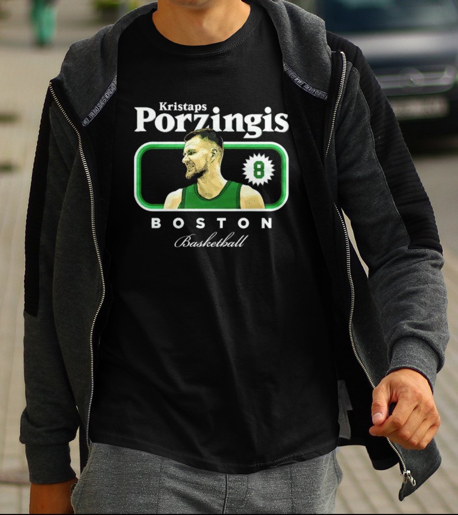Kristaps Porzingis Boston Basketball Number 8 Cover T-Shirt