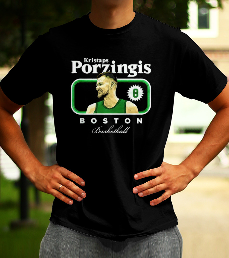 Kristaps Porzingis Boston Basketball Number 8 Cover T-Shirt