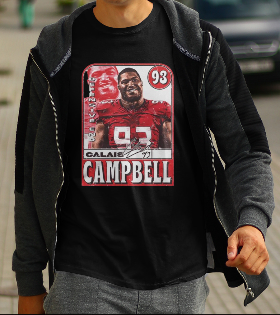 Defensive End Calais Campbell 93 Atlanta Football Card T-Shirt