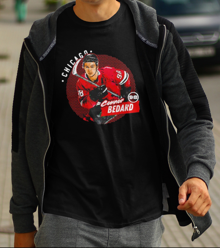 Connor Bedard Chicago 98 Hockey Player Red Dot T-Shirt