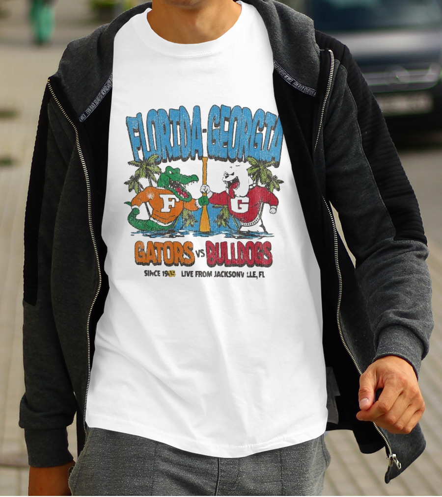 Florida Georgia Gators Vs. Bulldogs Since 1933 Live From Jacksonville FL T-Shirt