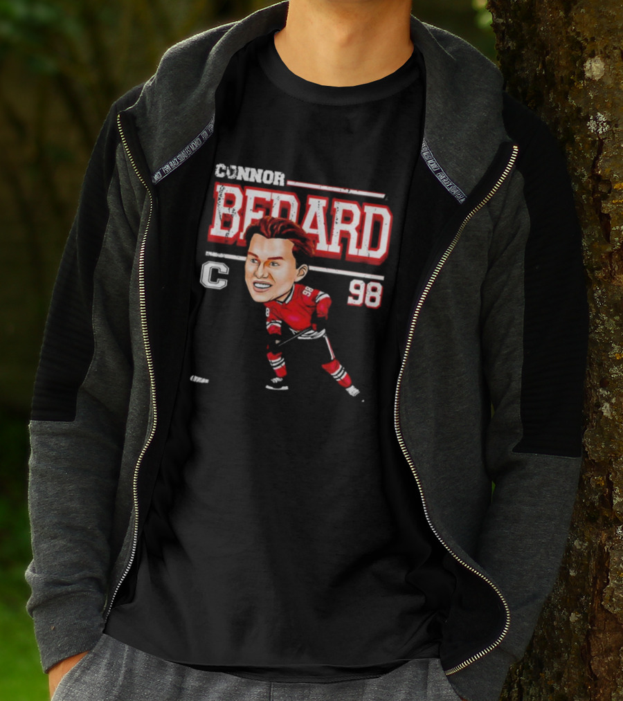 Connor Bedard Chicago Cartoon Hockey 98 T-Shirt
