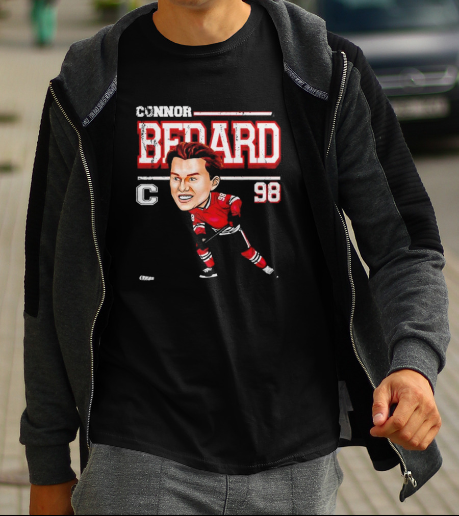 Connor Bedard Chicago Cartoon Hockey 98 T-Shirt