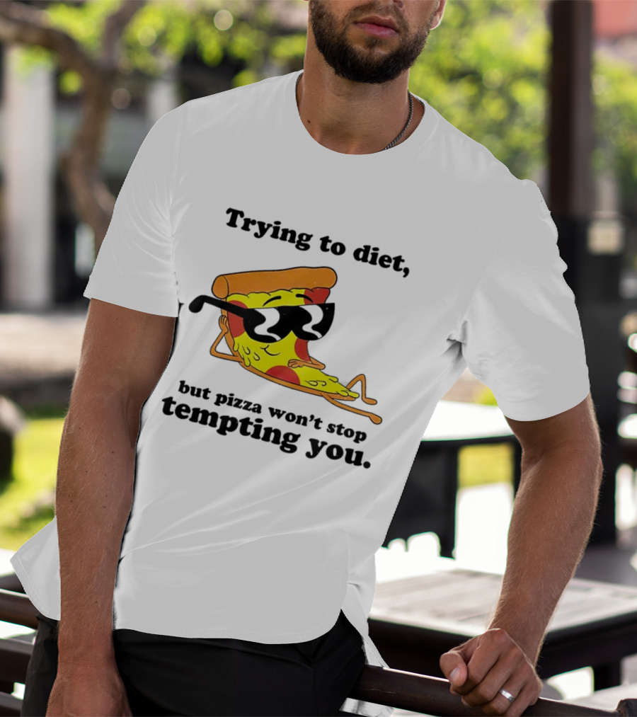Trying To Diet But Pizza Won’t Stop Tempting You With Relaxed Pizza Slice In Sunglasses T-Shirt