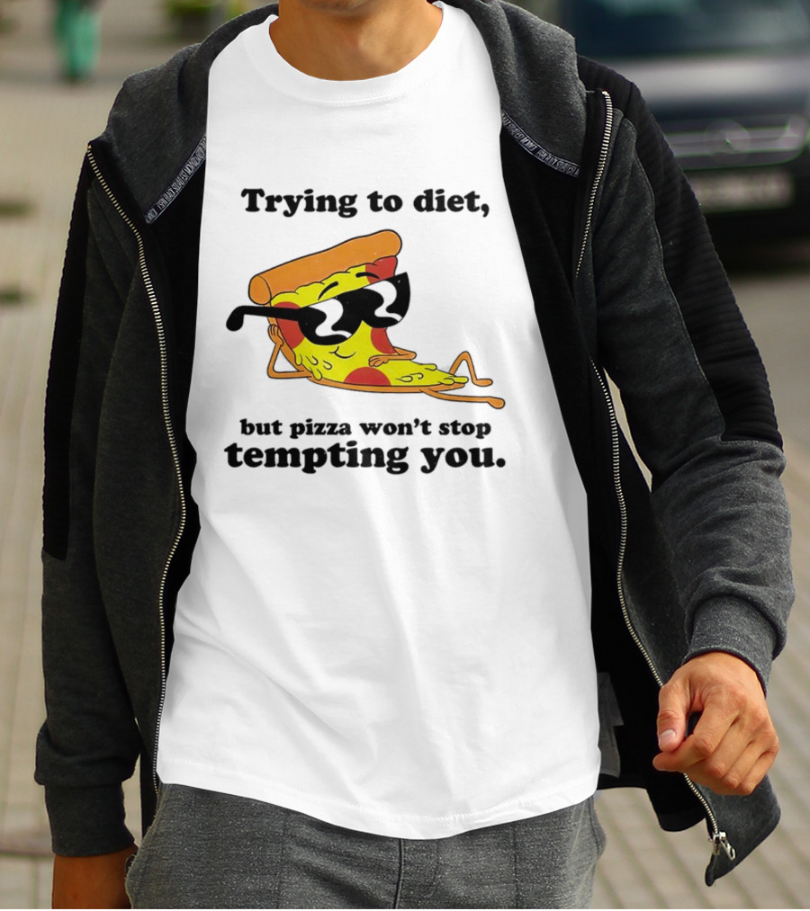 Trying To Diet But Pizza Won’t Stop Tempting You With Relaxed Pizza Slice In Sunglasses T-Shirt