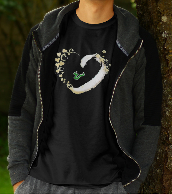 South Florida Bulls University Team Logo Heart T-Shirt