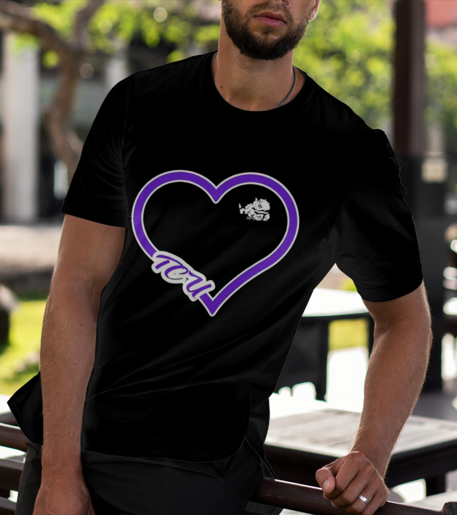TCU Horned Frogs Purple Heart Outline T-Shirt