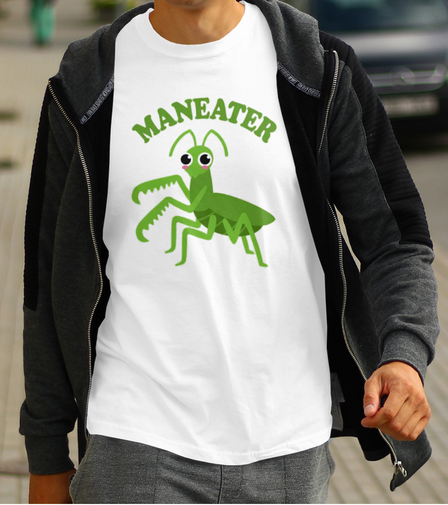 Maneater Praying Mantis Cartoon T-Shirt