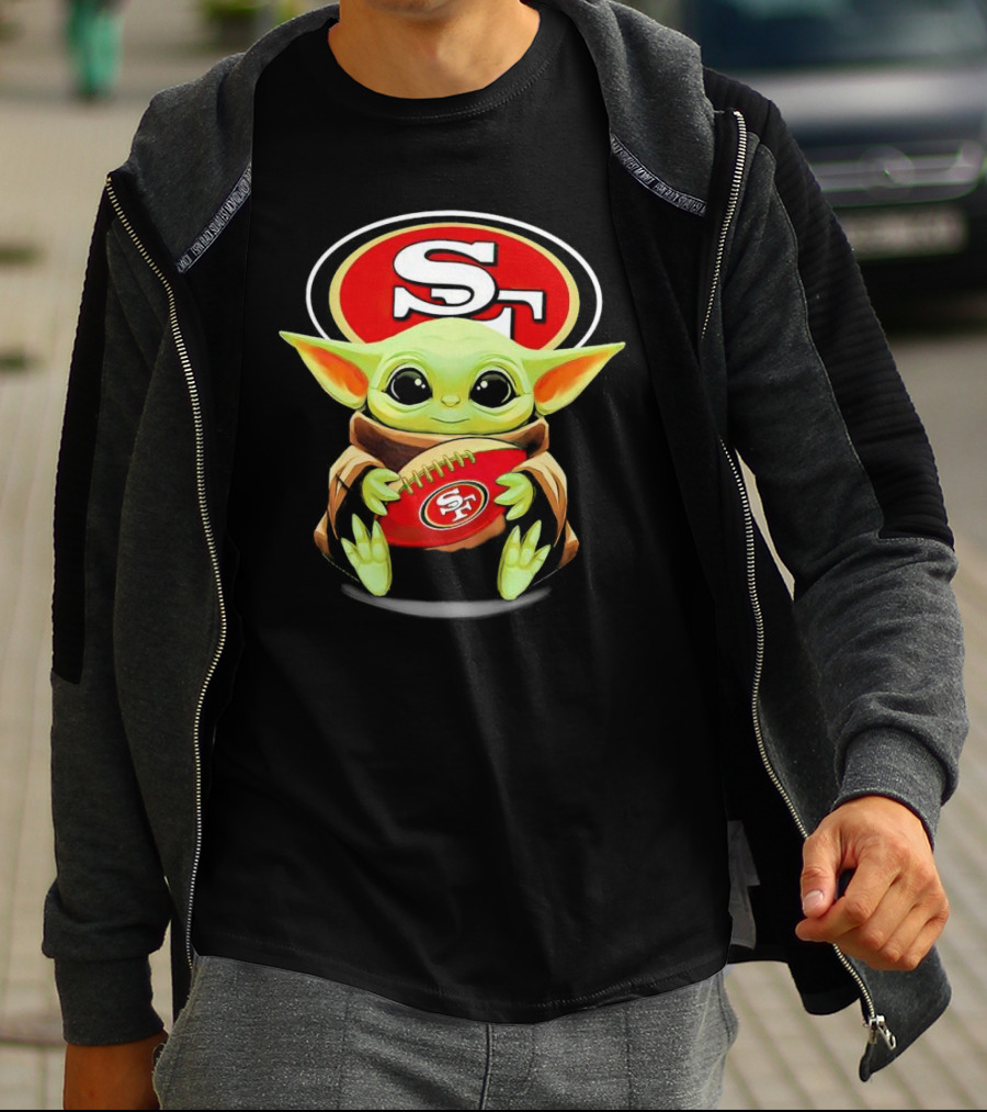 San Francisco 49ers Baby Yoda Football Fan T-Shirt