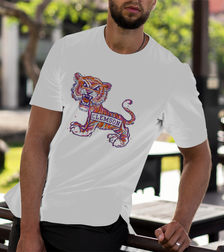 Clemson Tigers Fierce Painted Mascot T-Shirt