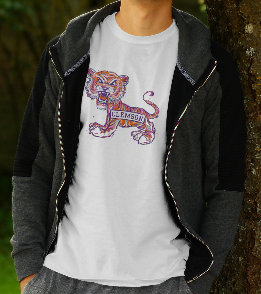 Clemson Tigers Fierce Painted Mascot T-Shirt
