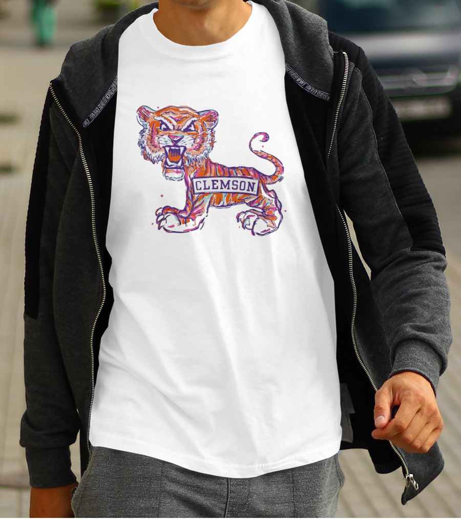 Clemson Tigers Fierce Painted Mascot T-Shirt