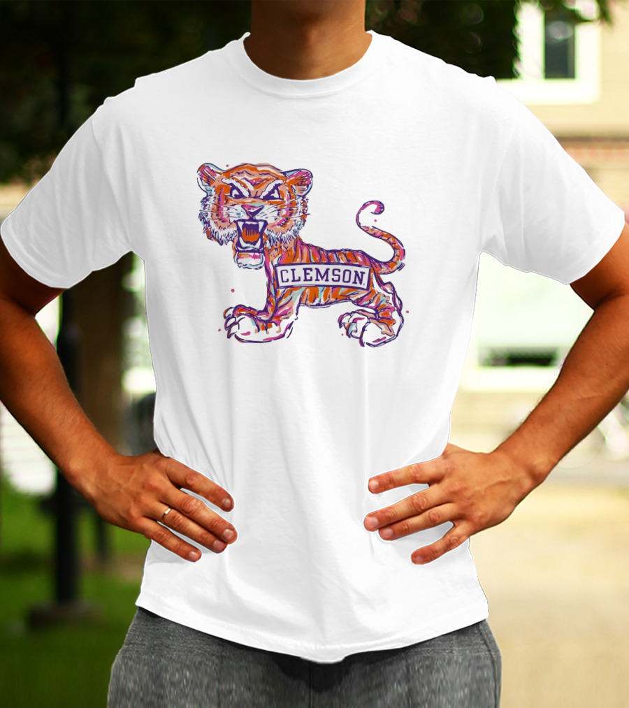 Clemson Tigers Fierce Painted Mascot T-Shirt