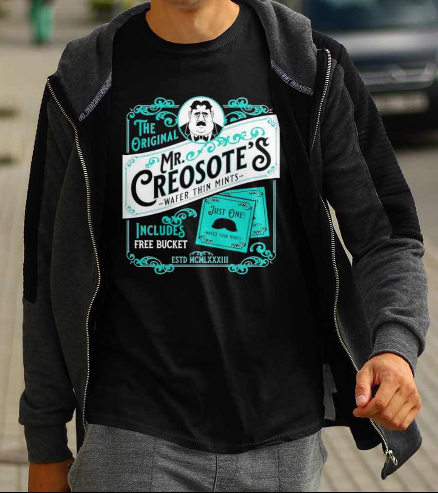 The Original Mr. Creosote’s Wafer Thin Mints Includes Free Bucket Estd MCMLXXXIII T-Shirt