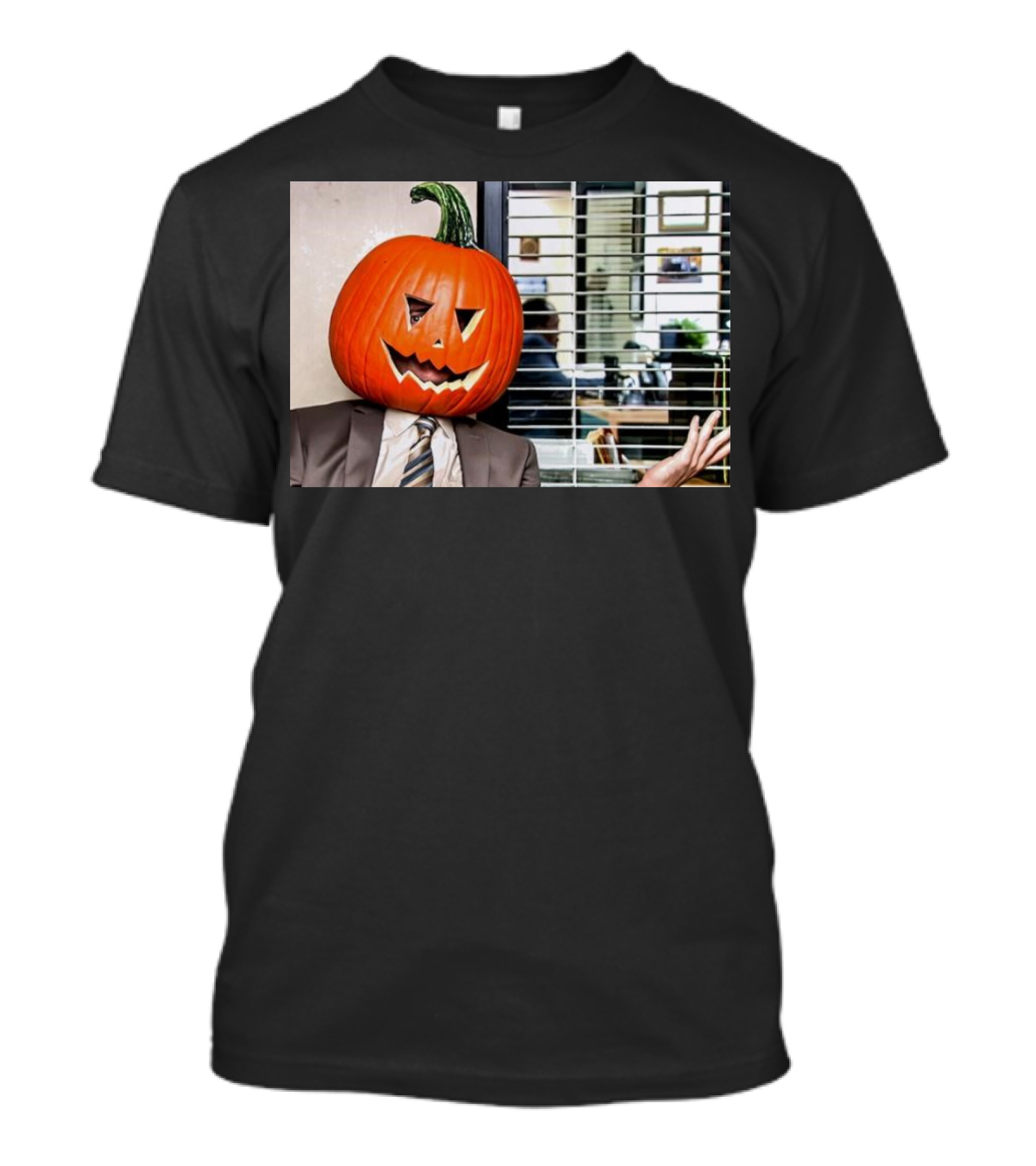 Dwight Schrute Pumpkin Head Halloween Office Scene T-Shirt