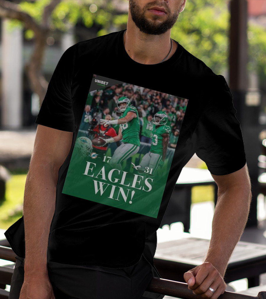 Eagles Win Over Dolphins 31-17 NFL Game Unibet Sports Highlight T-Shirt
