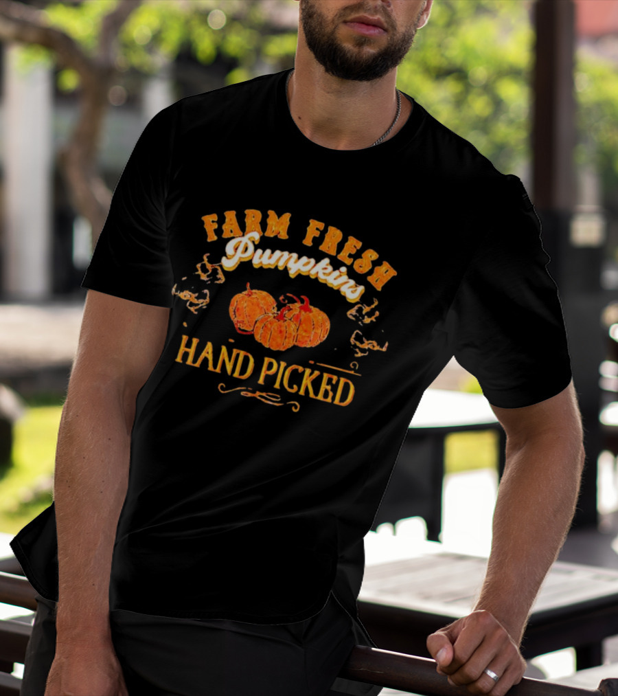 Farm Fresh Pumpkins Hand Picked Halloween Harvest T-Shirt