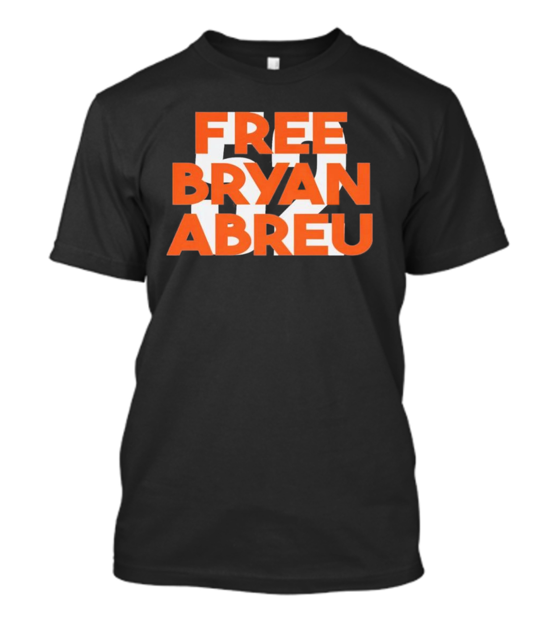 Free Bryan Abreu 52 Bold Orange Text T-Shirt