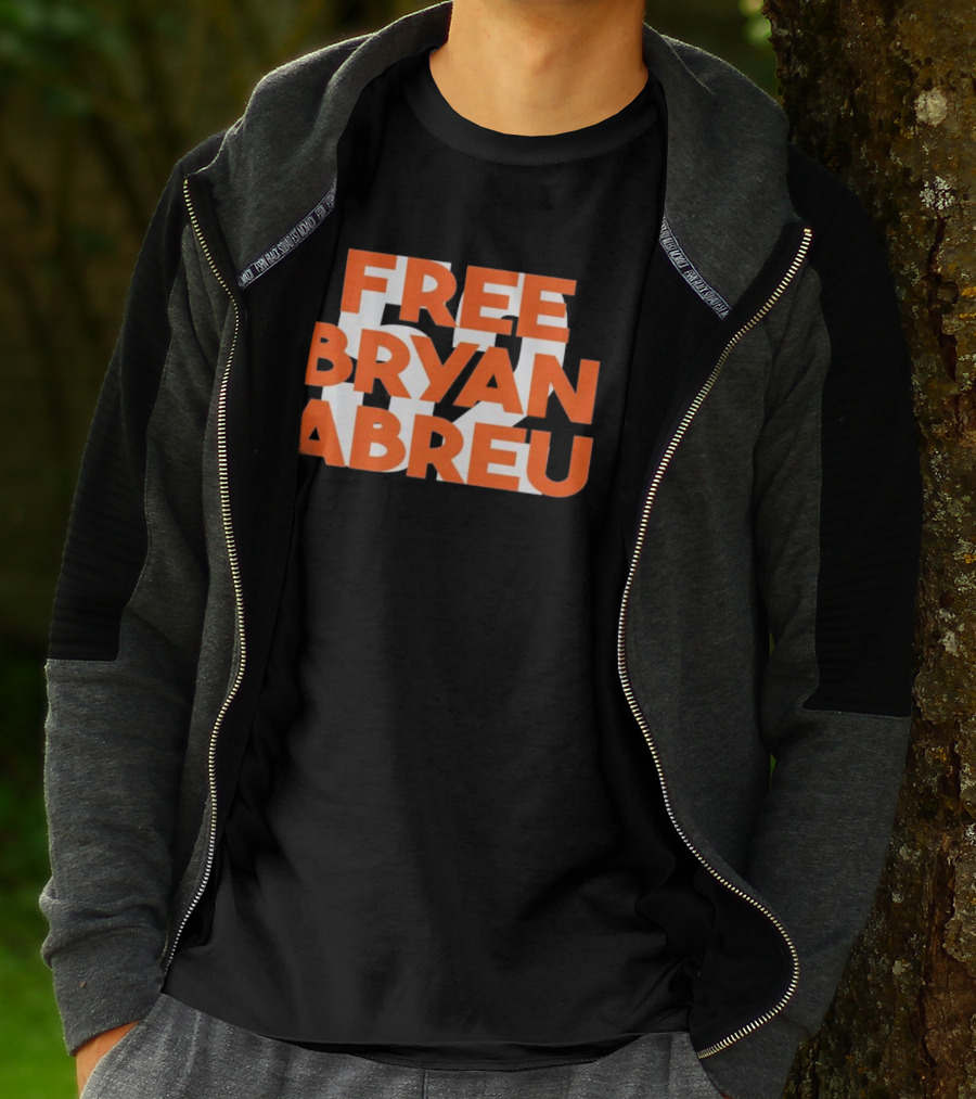 Free Bryan Abreu 52 Bold Orange Text T-Shirt