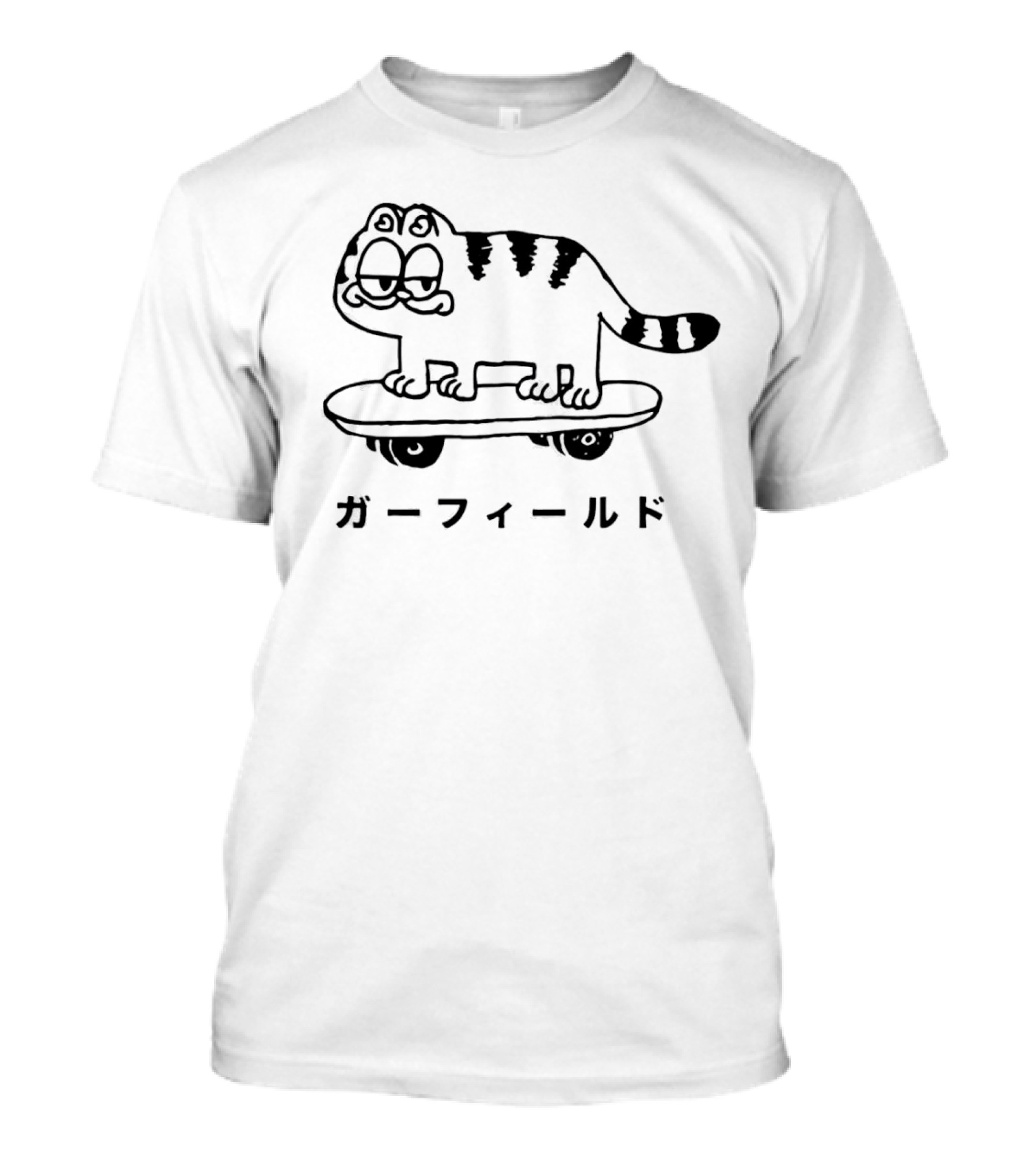 Garfield Cat Skateboard ガーフィールド T-Shirt