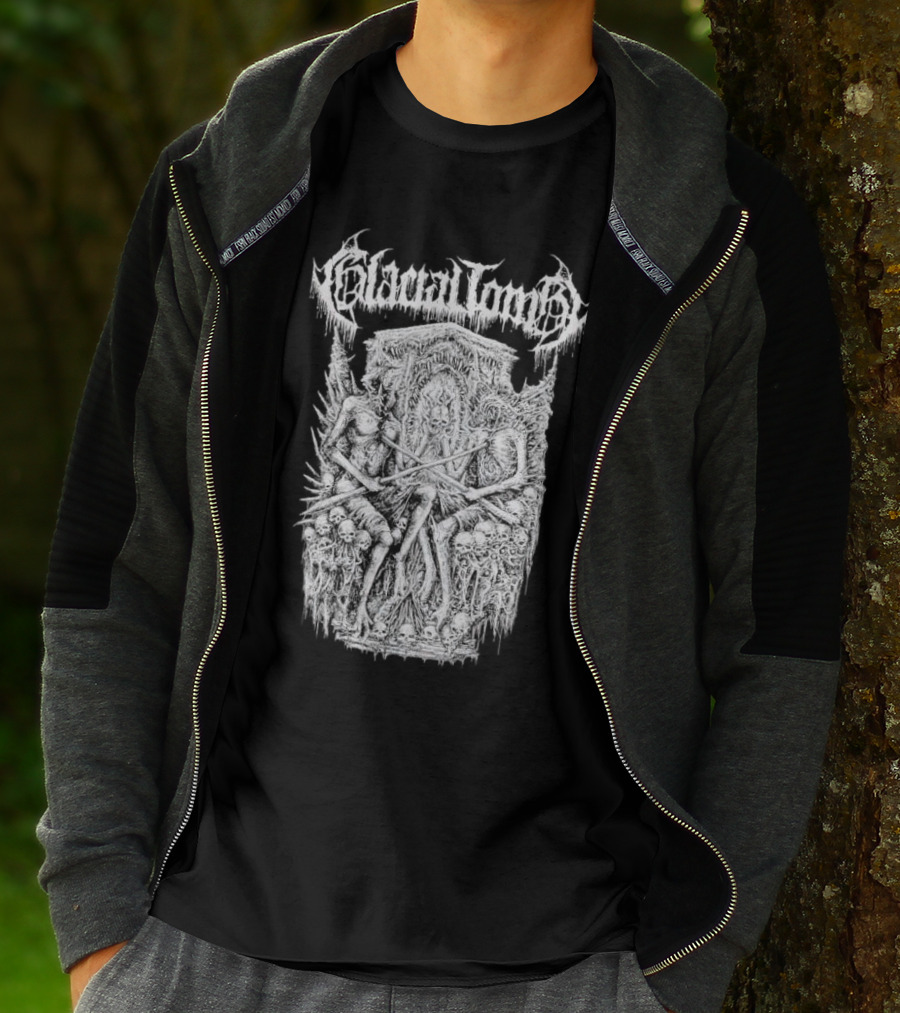 Glacial Tomb Skeletal Throne Of Skulls And Bones T-Shirt
