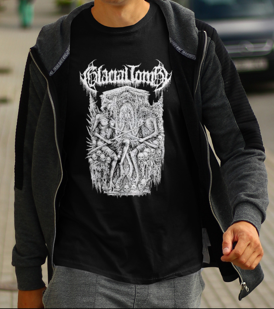 Glacial Tomb Skeletal Throne Of Skulls And Bones T-Shirt