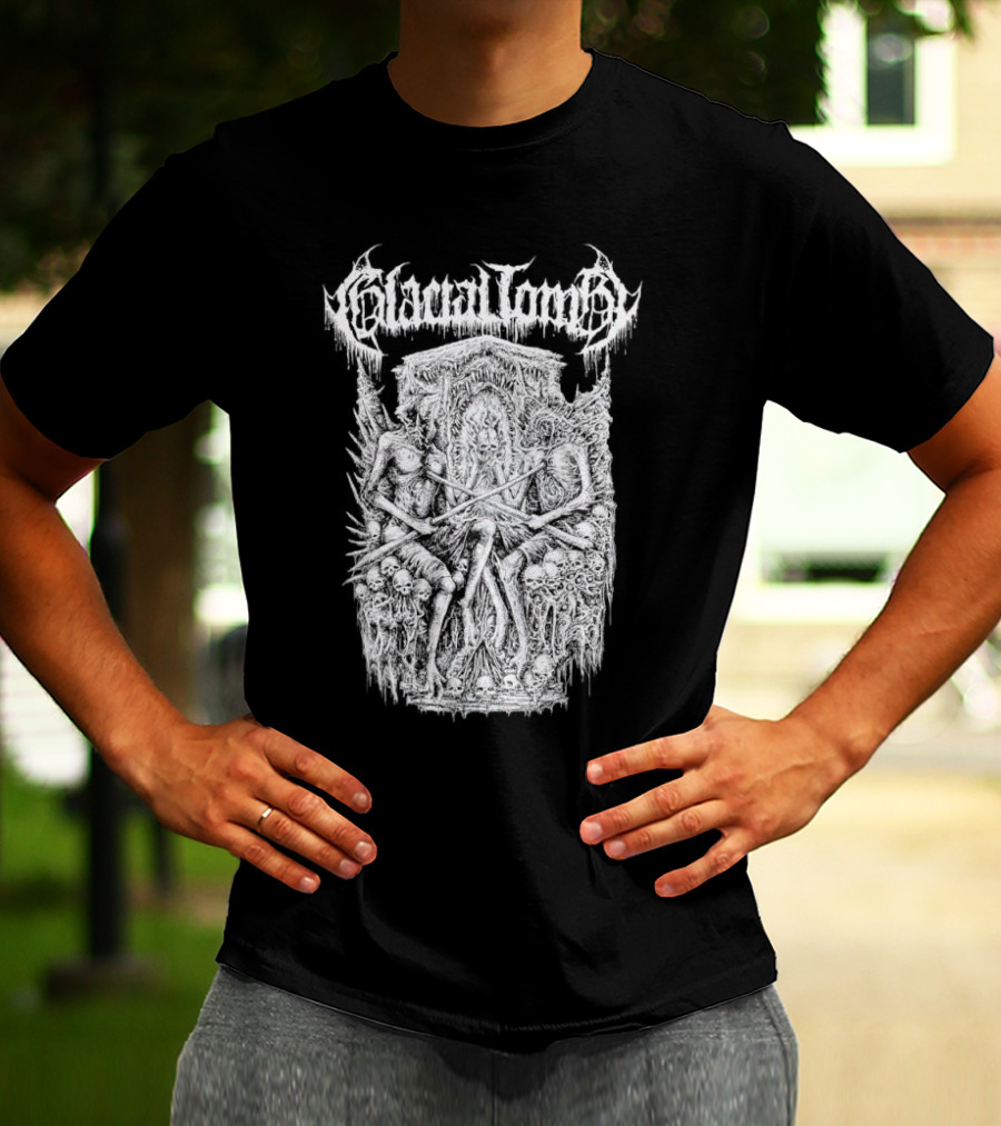 Glacial Tomb Skeletal Throne Of Skulls And Bones T-Shirt