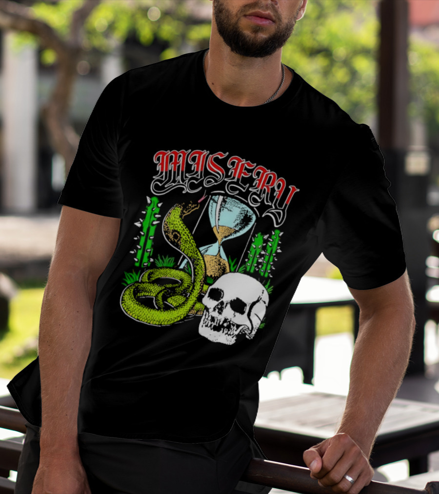 Misery Snake Skull Hourglass Cactus T-Shirt