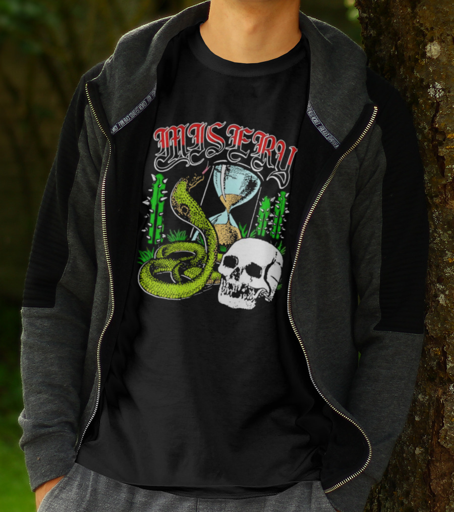 Misery Snake Skull Hourglass Cactus T-Shirt