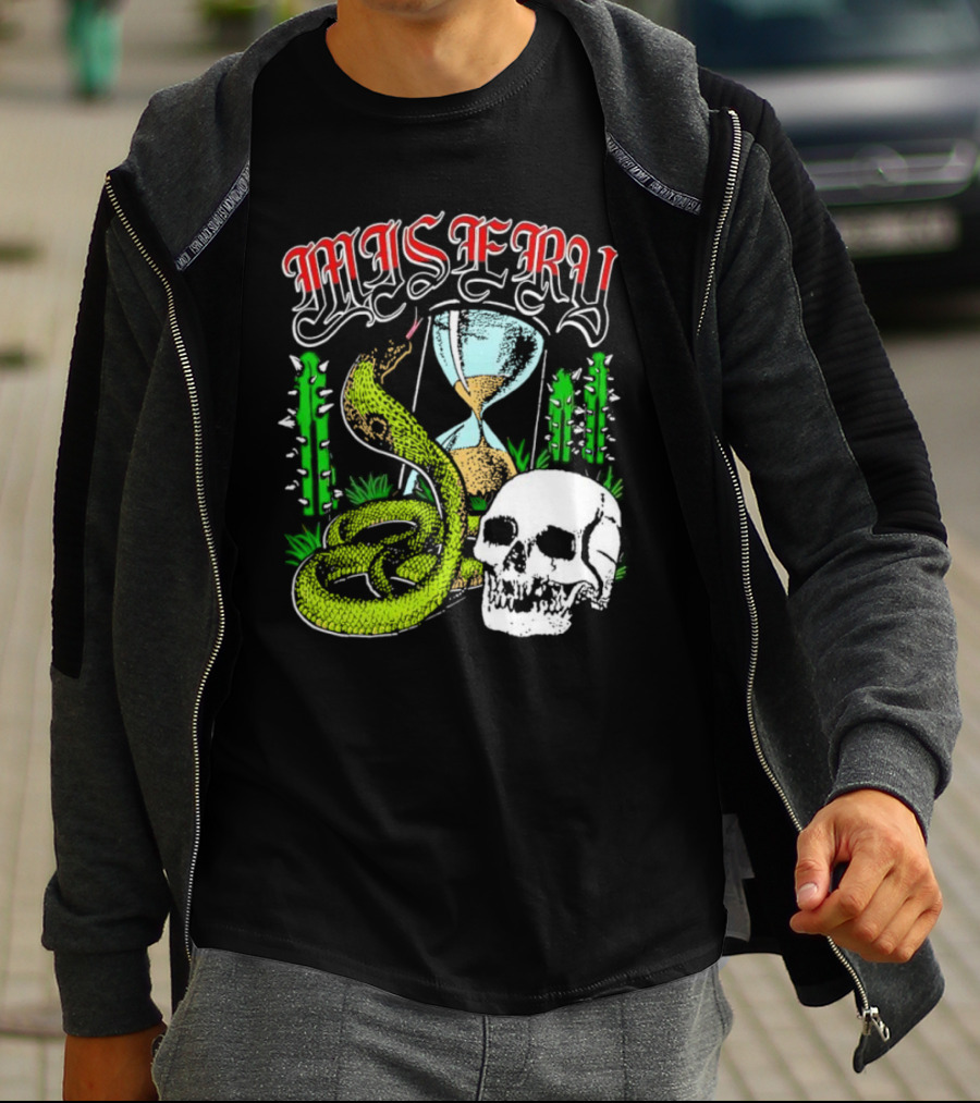 Misery Snake Skull Hourglass Cactus T-Shirt