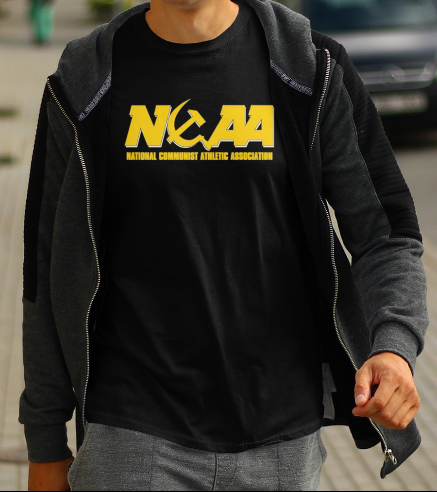 NCAA National Communist Athletic Association Hammer Sickle Michigan Wolverines T-Shirt