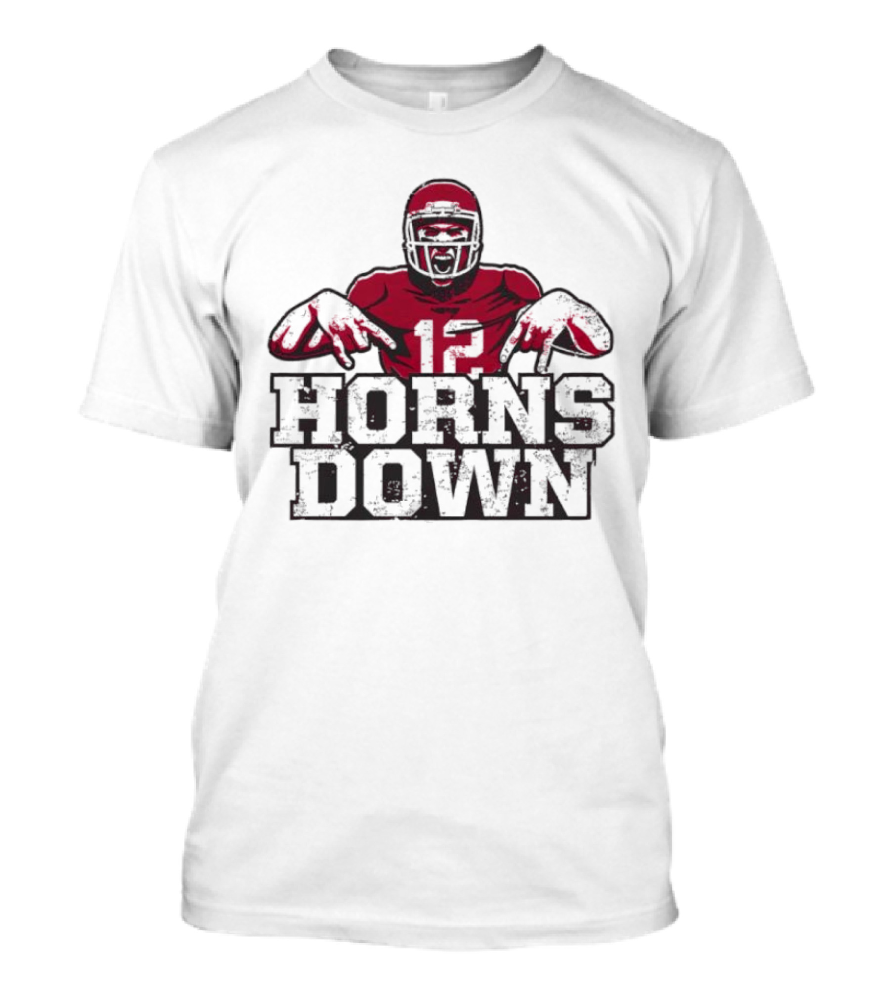 Oklahoma College Number 12 Horns Down Football Player Gesture T-Shirt