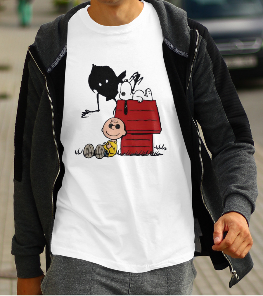 Charlie Brown Snoopy Woodstock Shadow Doghouse T-Shirt