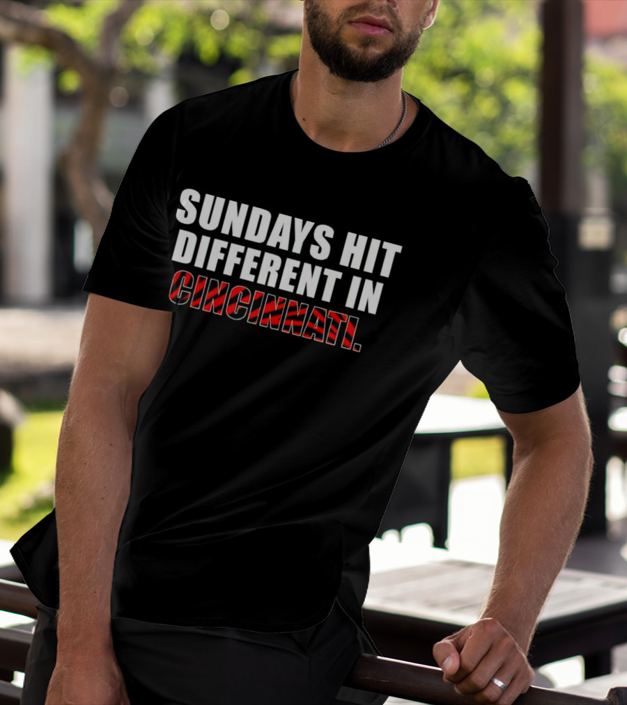 Sundays Hit Different In Cincinnati Bengals Stripes T-Shirt