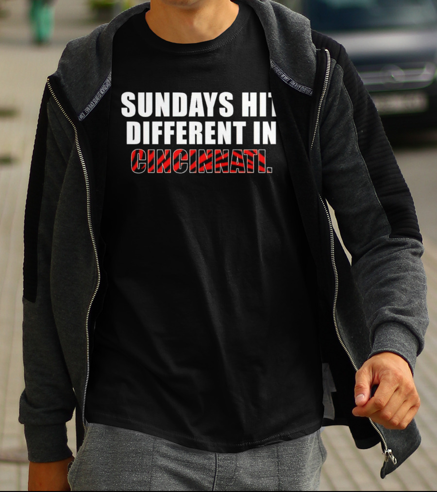 Sundays Hit Different In Cincinnati Bengals Stripes T-Shirt