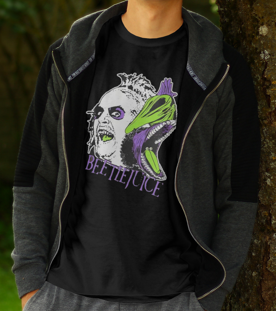 Beetlejuice Halloween Creature Mashup With Alligator Head T-Shirt
