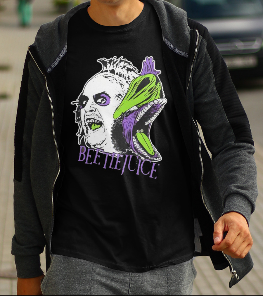 Beetlejuice Halloween Creature Mashup With Alligator Head T-Shirt