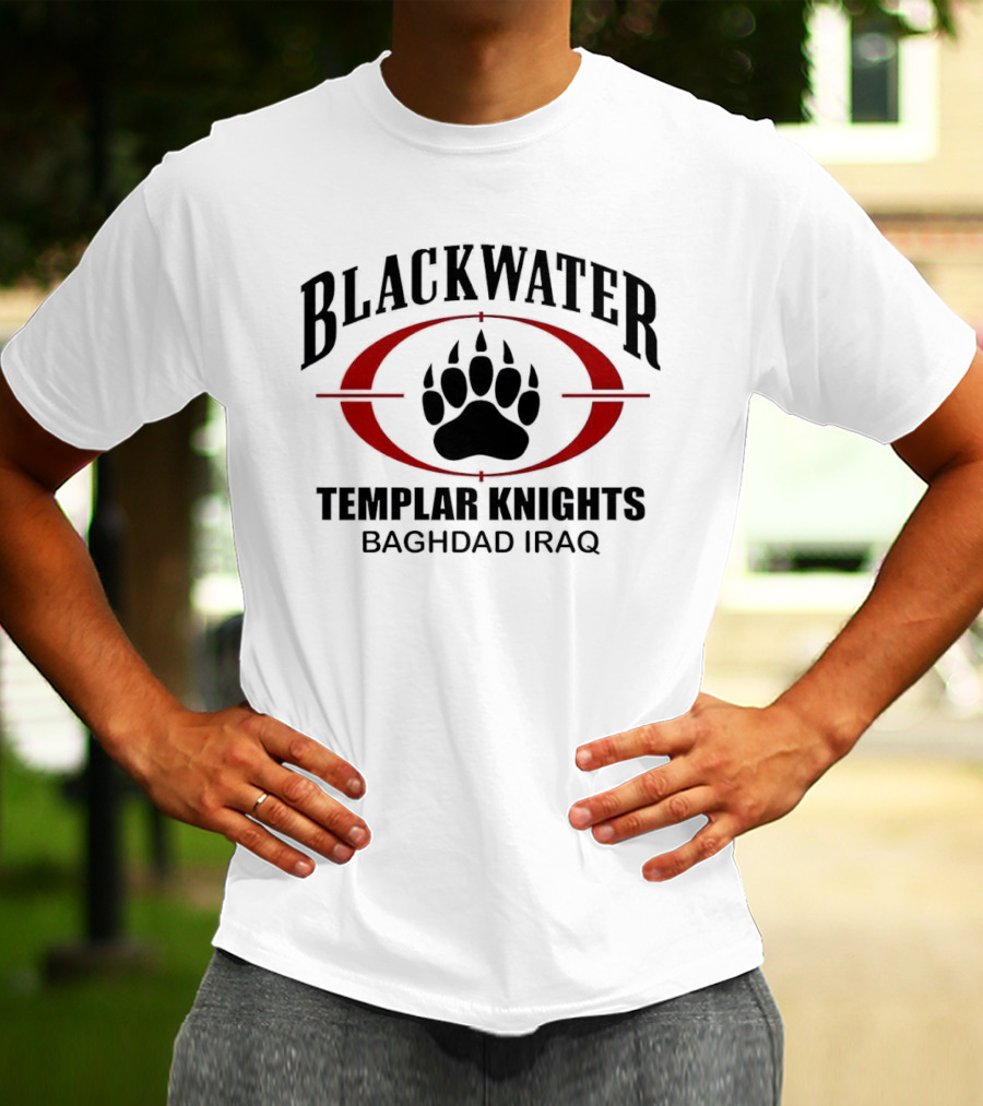 Blackwater Templar Knights Baghdad Iraq Paw Print Emblem T-Shirt