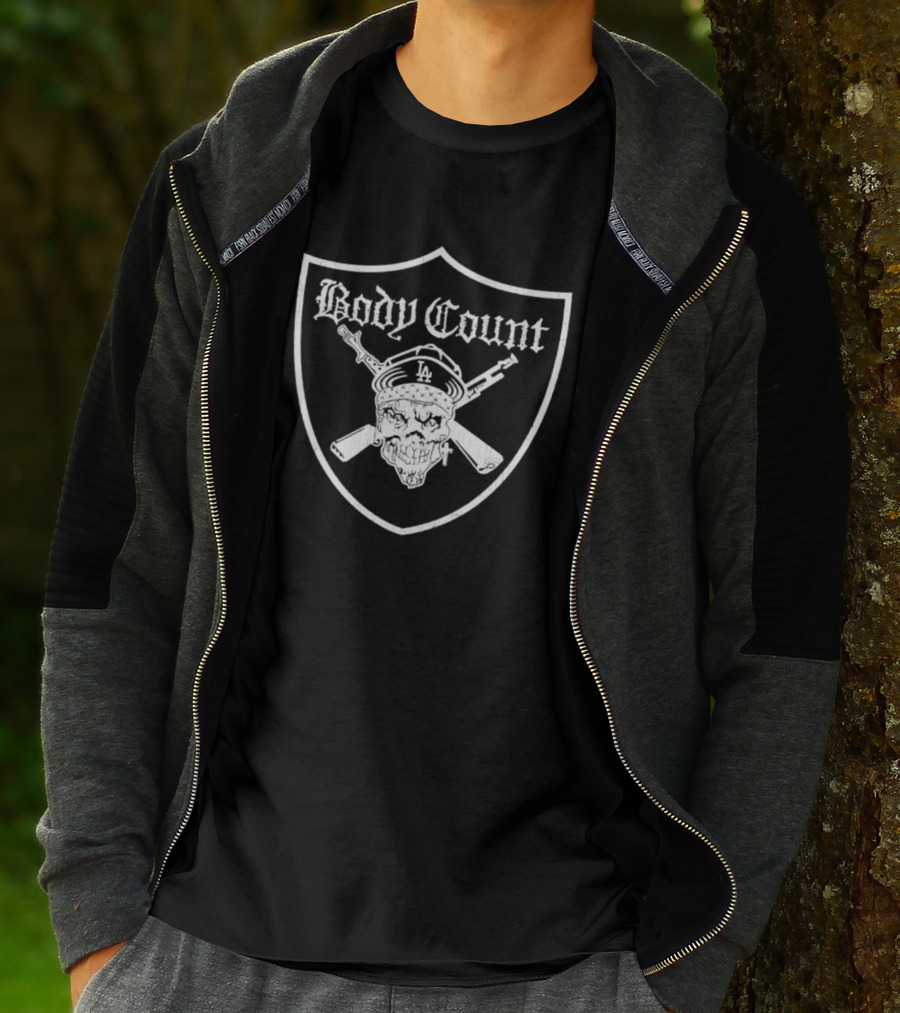 Body Count LA Skull Shield With Crossed Guns T-Shirt
