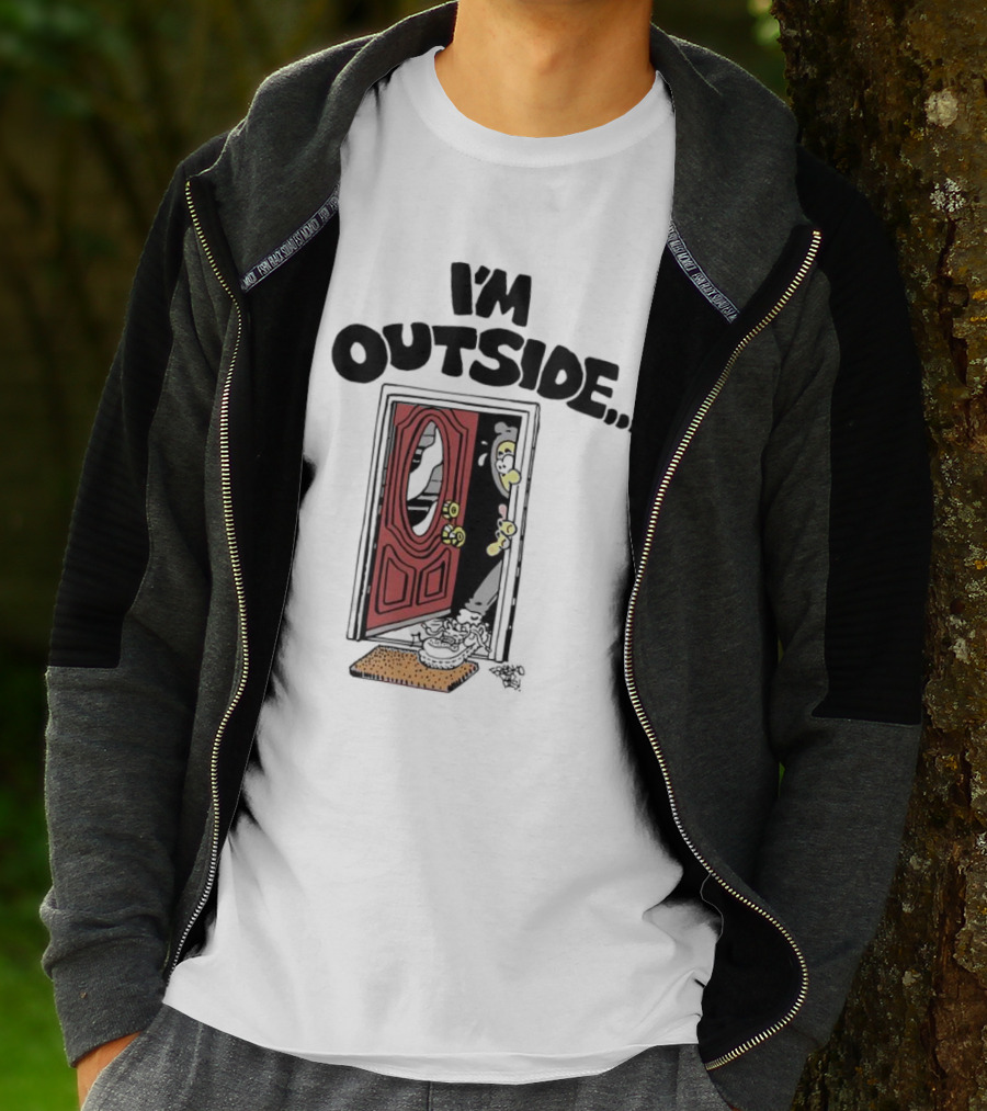 Frko I'm Outside Grim Reaper Door Comic T-Shirt