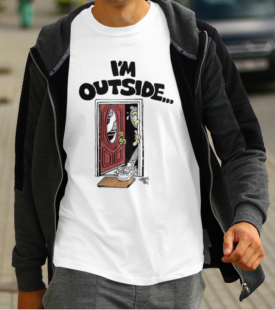 Frko I'm Outside Grim Reaper Door Comic T-Shirt
