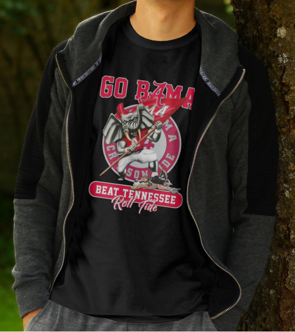GO BAMA BEAT TENNESSEE ROLL TIDE ALABAMA CRIMSON TIDE MASCOT T-Shirt