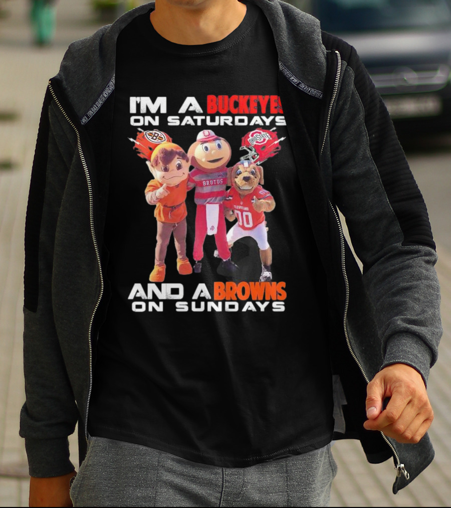 Buckeyes Brutus Saturdays Browns Sundays Mascots T-Shirt