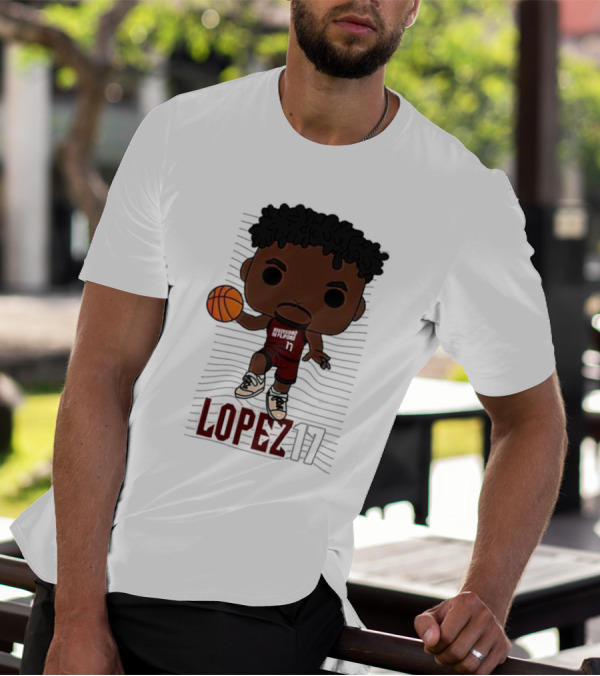 Lopez 17 Basketball Chibi Dribble T-Shirt