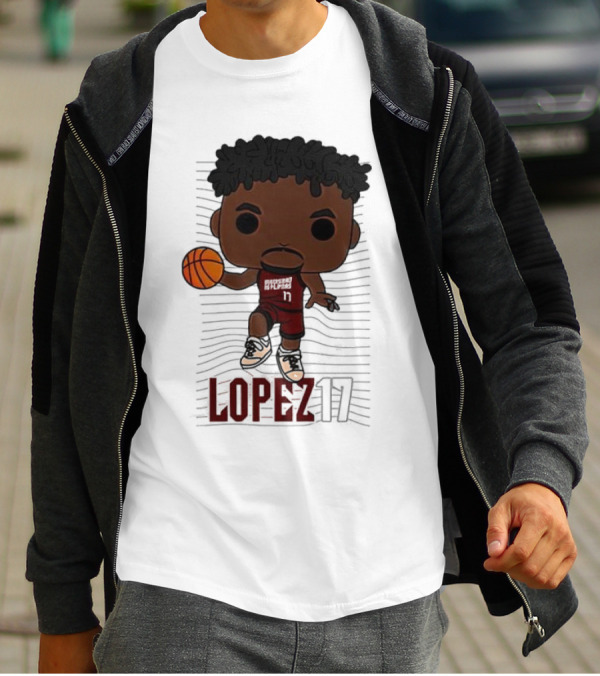 Lopez 17 Basketball Chibi Dribble T-Shirt