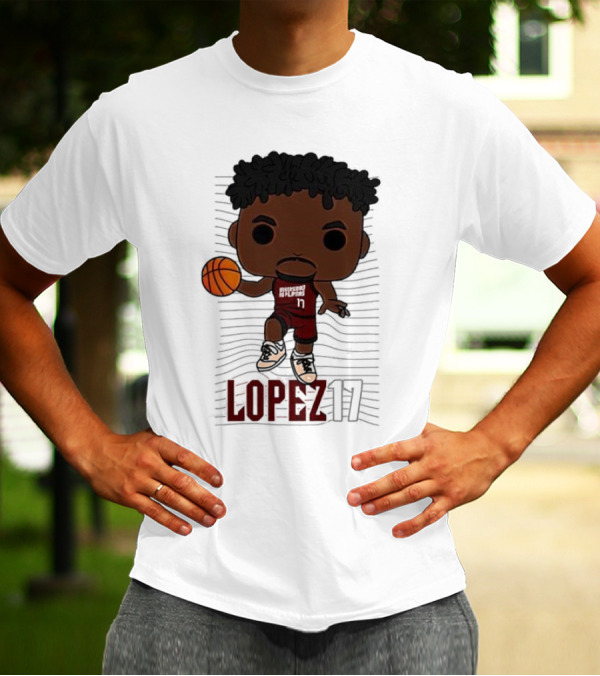 Lopez 17 Basketball Chibi Dribble T-Shirt