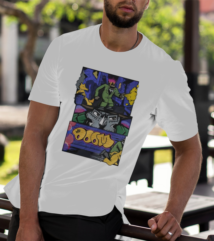 MF Doom Graffiti Comic Street Scene T-Shirt