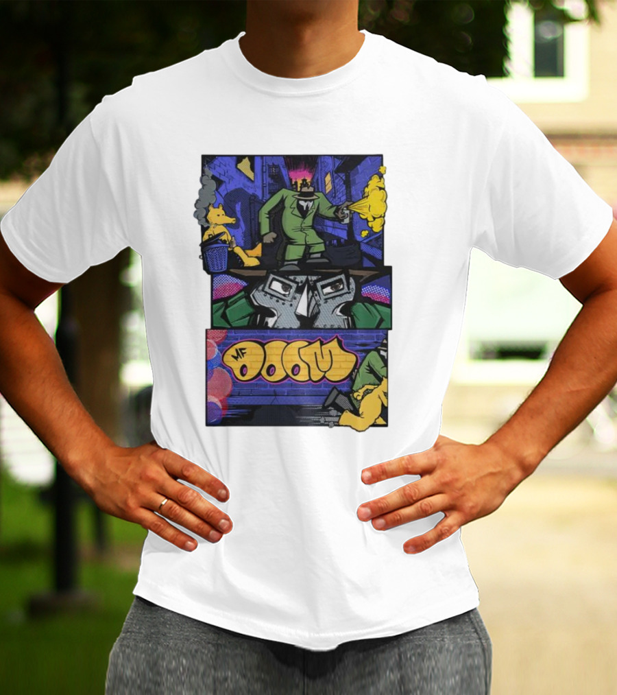 MF Doom Graffiti Comic Street Scene T-Shirt