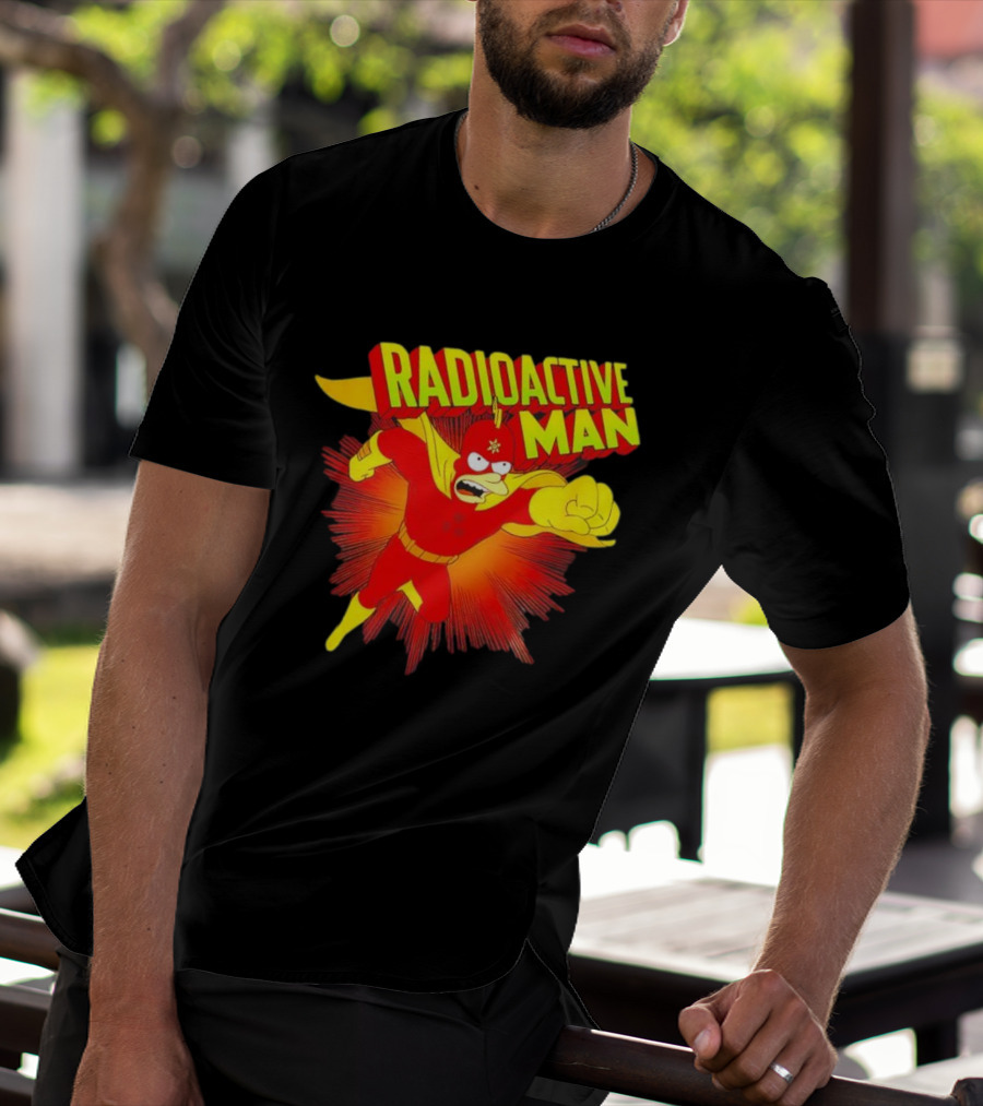 The Simpsons Radioactive Man Superhero Burst Action T-Shirt